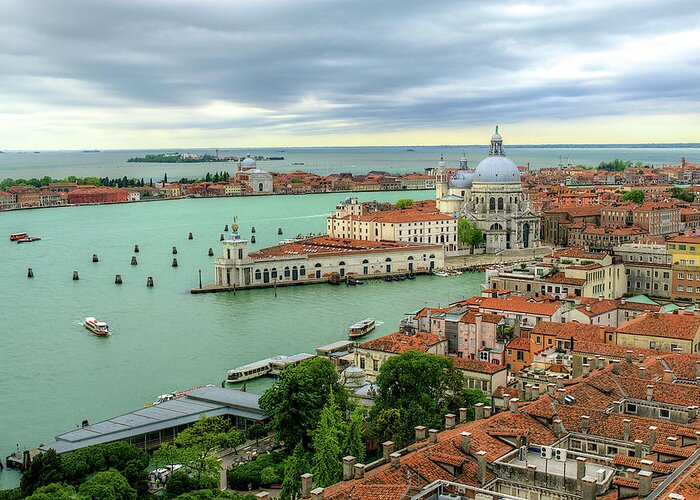 Hdr Greeting Card featuring the photograph Venice from Above by Rebekah Zivicki