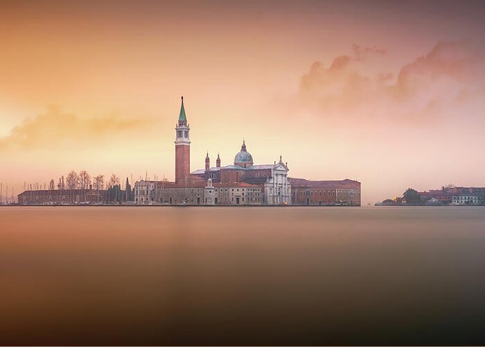 Venice Greeting Card featuring the photograph Venice Pink Sunrise by Joanaduenas