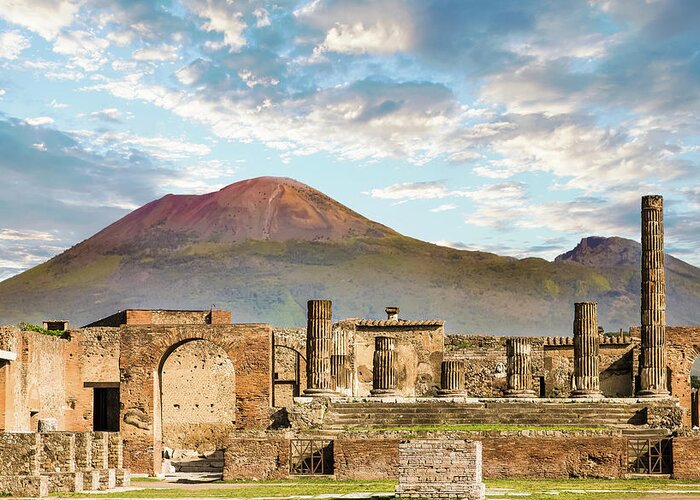 Pompeii Greeting Card featuring the photograph Vesuvius and Pompeii by Darryl Brooks