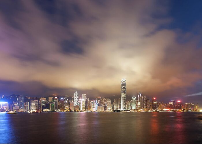 Chinese Culture Greeting Card featuring the photograph Victoria Harbour Of Hongkong by Thirty three