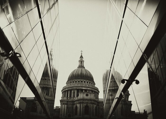 Sparse Greeting Card featuring the photograph View On St.paul Cathedral, London by Anouchka