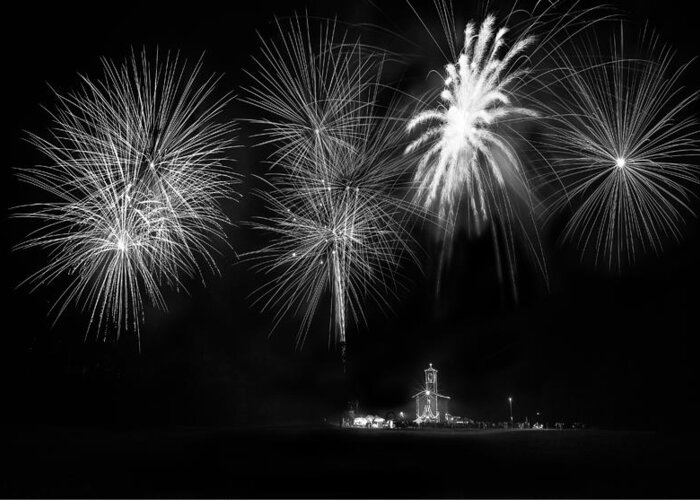 Fireworks Greeting Card featuring the photograph Village Festival by Michel Manzoni