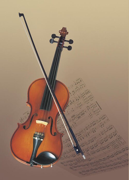 Sheet Music Greeting Card featuring the photograph Violin by Comstock