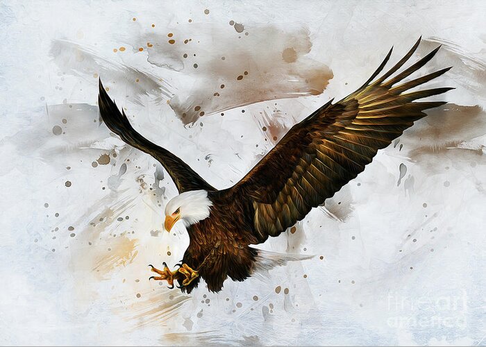 Bird Greeting Card featuring the digital art Voice of The Eagle by Ian Mitchell
