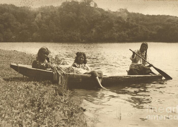 Girl Greeting Card featuring the photograph Waka, Lake Rotoiti, C.1915 by Edward Payton