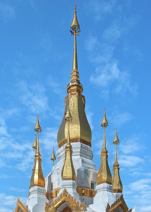 Scenic Greeting Card featuring the photograph Wat Tham Khuha Sawan Phra Tham Chedi Si Trai Phum Pinnacle DTHU0938 by Gerry Gantt