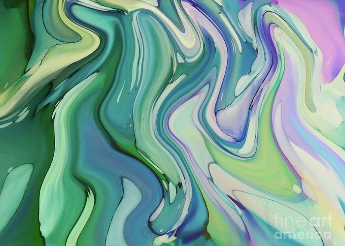 Watery Greeting Card featuring the digital art Watery Liquify by Shelley Myers