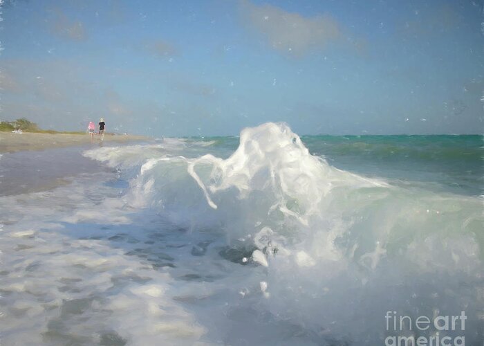 Waves Greeting Card featuring the photograph Wave Art by Alison Belsan Horton