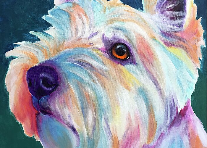 Westie - Chispy 3 Greeting Card featuring the painting Westie - Chispy 3 by Dawgart