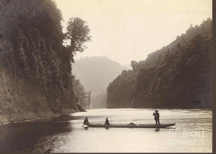 Peaceful Greeting Card featuring the photograph Whanganui River, C.1905 by William Partington