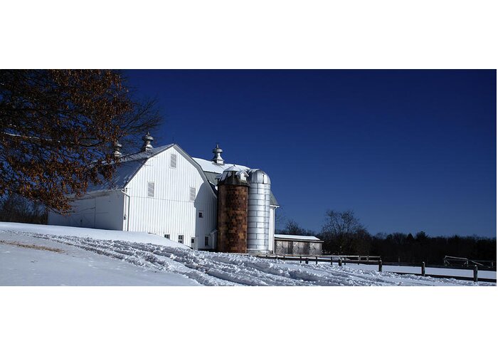 Landscape Greeting Card featuring the photograph White Barn by Crystal Wightman