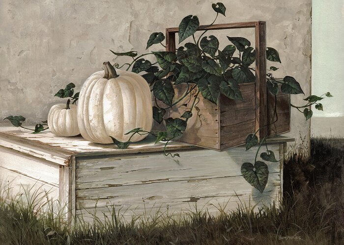 Michael Humphries Greeting Card featuring the painting White Pumpkins by Michael Humphries