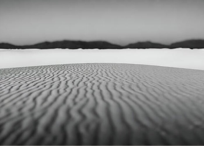 White Sands National Monument Greeting Card featuring the photograph White Sands In Black And White by Doug Sturgess