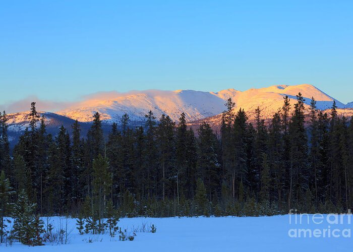 Whitehorse Greeting Card featuring the photograph Whitehorse winter sunset by Louise Heusinkveld