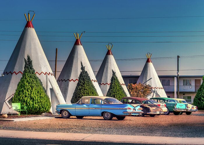Holbrook Greeting Card featuring the photograph Wigwam Motel Park by Micah Offman