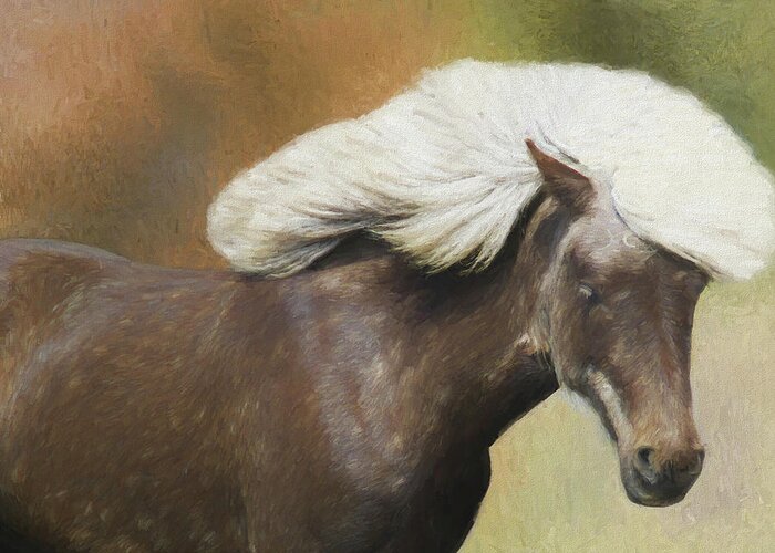 Horse Greeting Card featuring the painting WILD AND FREE - Painted by Ericamaxine Price