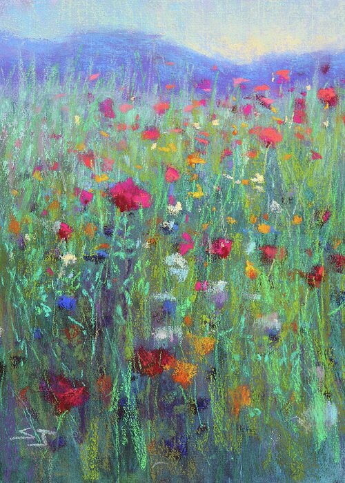 Meadow Greeting Card featuring the painting Wild Meadow by Susan Jenkins