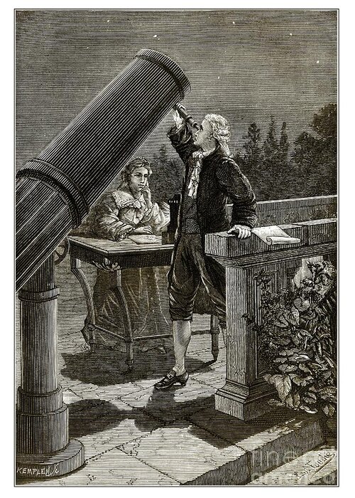 Astronomer Greeting Card featuring the photograph William And Caroline Herschel by Detlev Van Ravenswaay/science Photo Library
