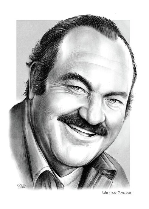 William Conrad Greeting Card featuring the drawing William Conrad by Greg Joens