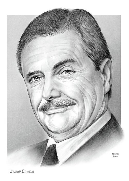 William Daniels Greeting Card featuring the drawing William Daniels by Greg Joens