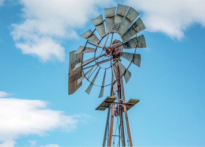 Windmill Greeting Card featuring the photograph Windmill Top by Todd Klassy