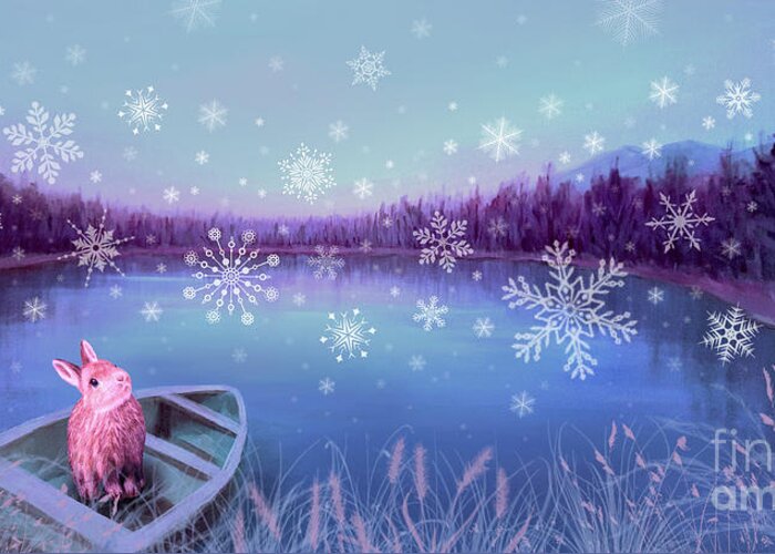 Stirrup Lake Greeting Card featuring the painting Winter Dream by Yoonhee Ko