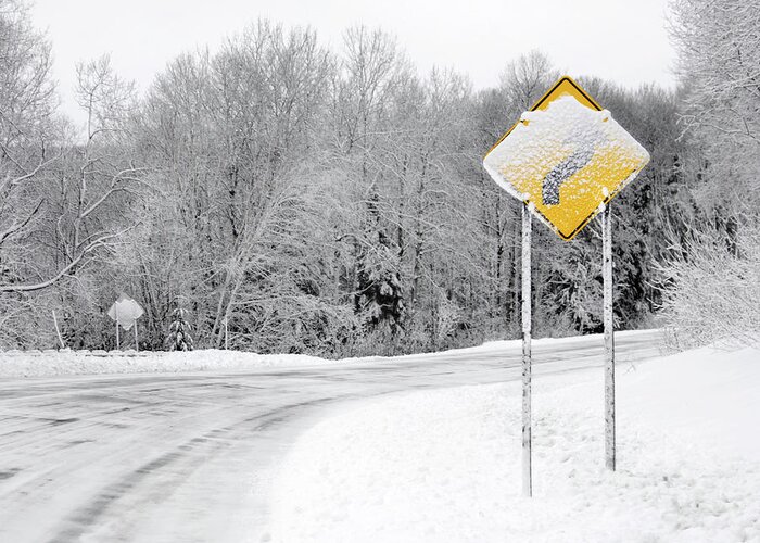 Scenics Greeting Card featuring the photograph Winter Driving by Chictype