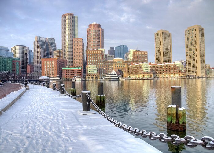 Downtown District Greeting Card featuring the photograph Winter In Boston, Massachusetts by Denistangneyjr
