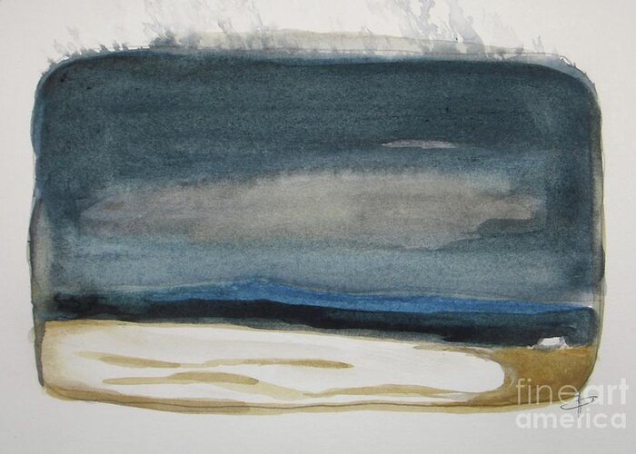 Winter Greeting Card featuring the painting Winter Night by Vesna Antic