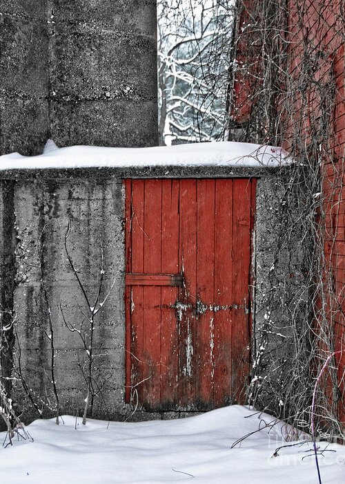 Winter Greeting Card featuring the photograph Winter Red Door by Billy Knight
