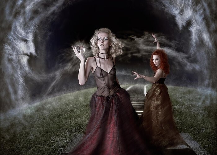 Witch Greeting Card featuring the photograph Witches by Dmitry Laudin