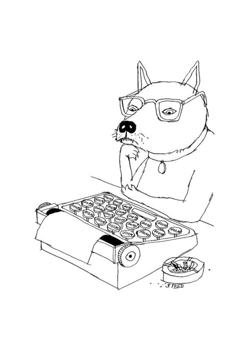 Captionless Greeting Card featuring the drawing Woof by Edward Steed