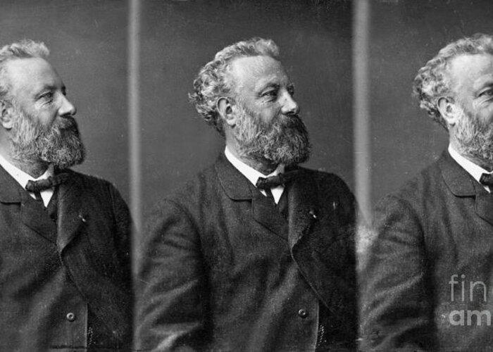 Jules Verne Greeting Card featuring the photograph Writer Jules Verne by European School