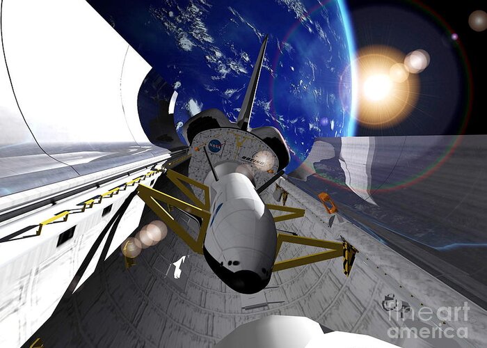 X-37 Greeting Card featuring the photograph X-37 Space Plane by Nasa/science Photo Library