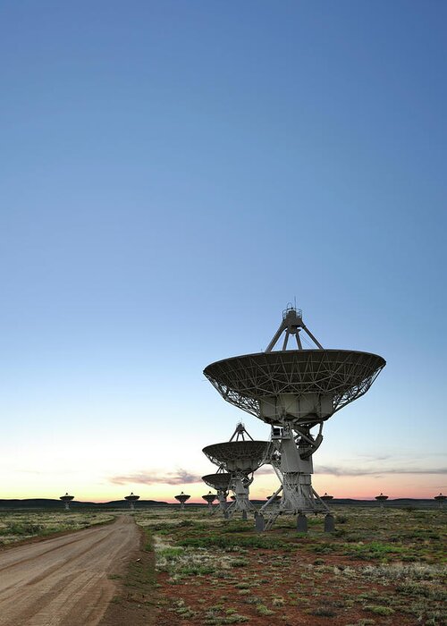 Scenics Greeting Card featuring the photograph Xxxl Radio Telescope Twilight by Sharply done