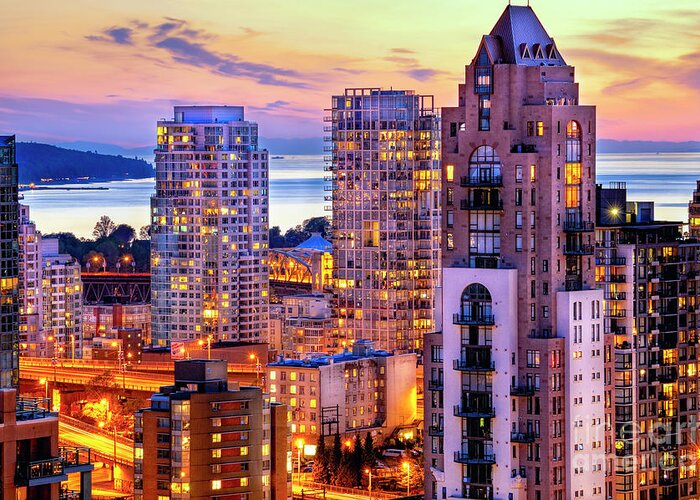 Love Greeting Card featuring the photograph 0361 Romantic Yaletown and English Bay Vancouver British Columbia Canada The Pacific North West by Amyn Nasser