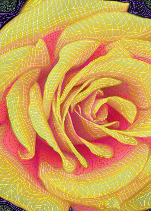 Rose Greeting Card featuring the digital art Yellow Beauty by Rod Whyte