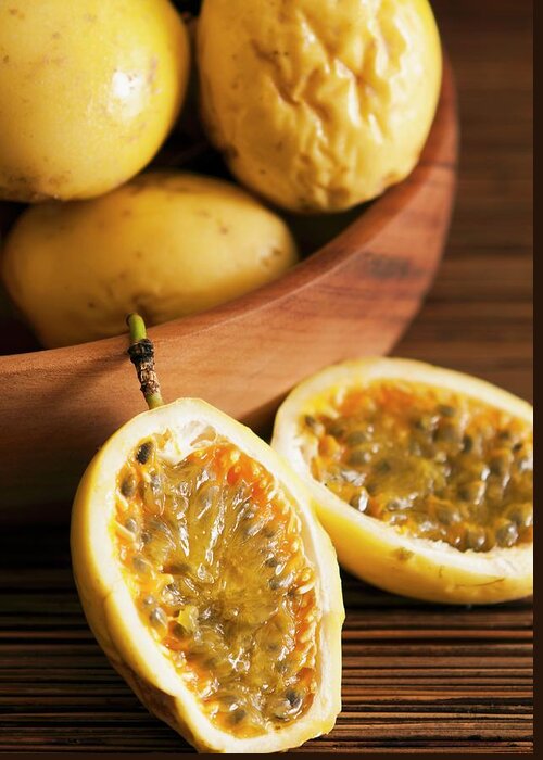 Ip_11253358 Greeting Card featuring the photograph Yellow Passion Fruits by Flvio Coelho