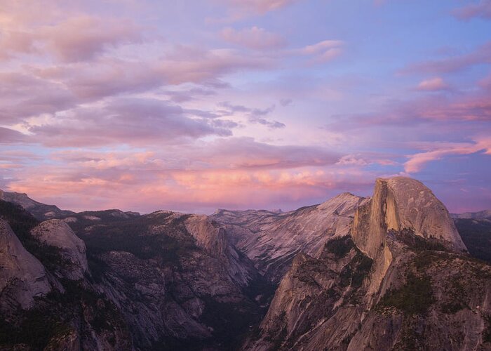 Scenics Greeting Card featuring the photograph Yosemite National Park At Sunset by Jazle