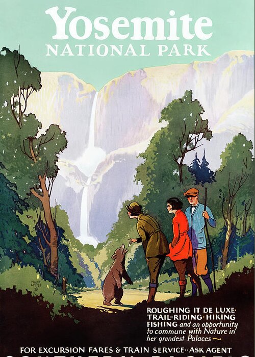 California Greeting Card featuring the painting Yosemite National Park by Philip Little