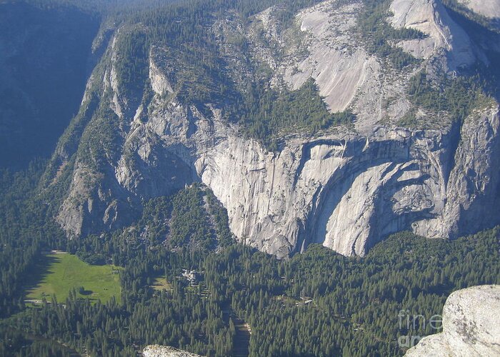 Yosemite Greeting Card featuring the photograph Yosemite National Park Yosemite Valley Aerial View by John Shiron