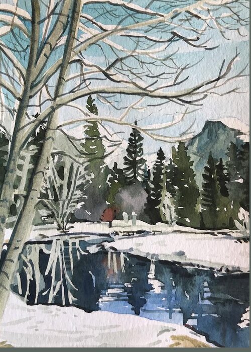 Yosemite Greeting Card featuring the painting Sentinel Beach - Yosemite by Luisa Millicent