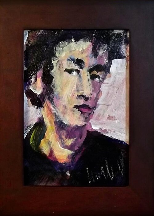 Painting Greeting Card featuring the painting Young Lennon by Les Leffingwell