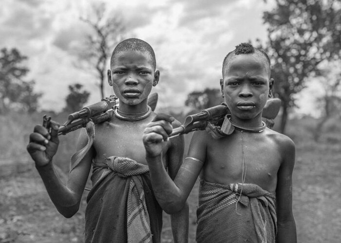 Africa Greeting Card featuring the photograph Young Wariors by Tomasz Solinski