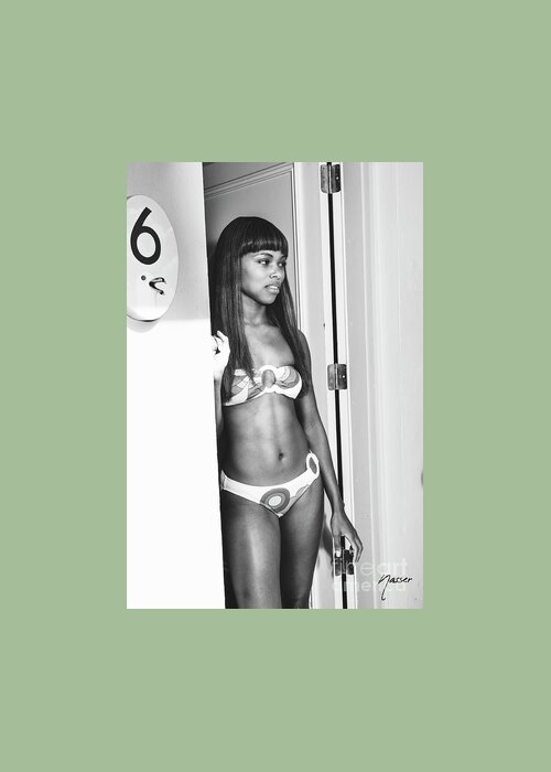 Sexy Girl Wall Art Greeting Card featuring the photograph 0759 Dominique at Cranes Beach House Delray Beach by Amyn Nasser