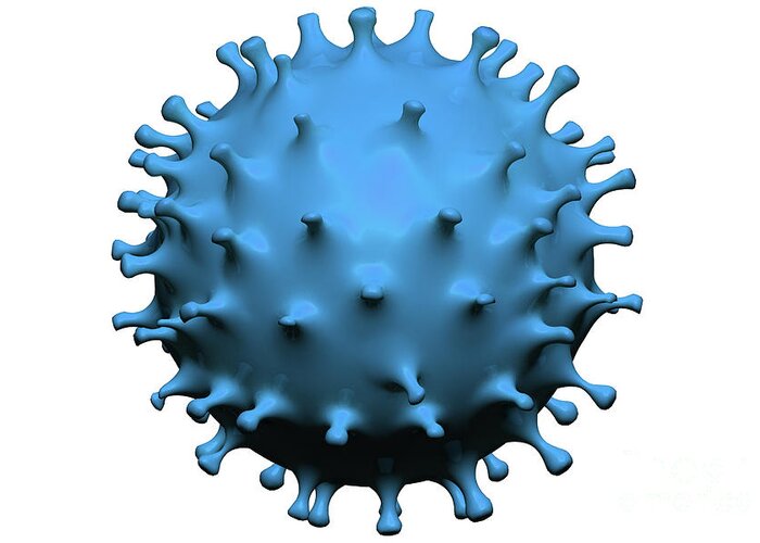 Coronavirus Greeting Card featuring the photograph 3d Coronavirus virus cell isolated #1 by Benny Marty