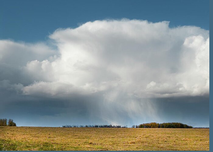 Storm Greeting Card featuring the photograph Alberta prairie storm by Karen Rispin