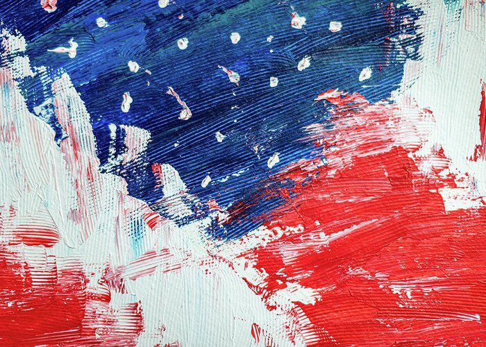 Paint Greeting Card featuring the photograph American Flag Abstract #1 by Amelia Pearn