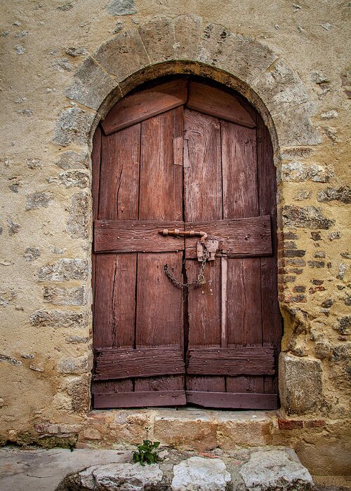 Doors Greeting Card featuring the photograph An Old Door in Cesi #1 by W Chris Fooshee