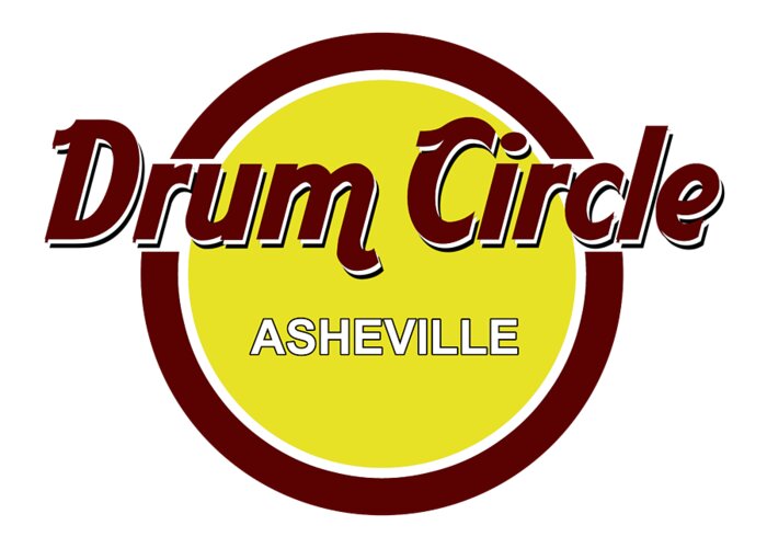 Asheville Greeting Card featuring the digital art Asheville Drum Circle Logo #1 by John Haldane